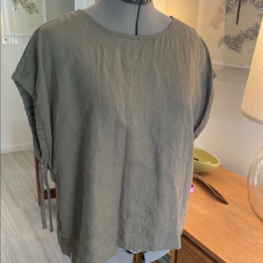 Everlane Dusty Olive Boxy Short Sleeve Top